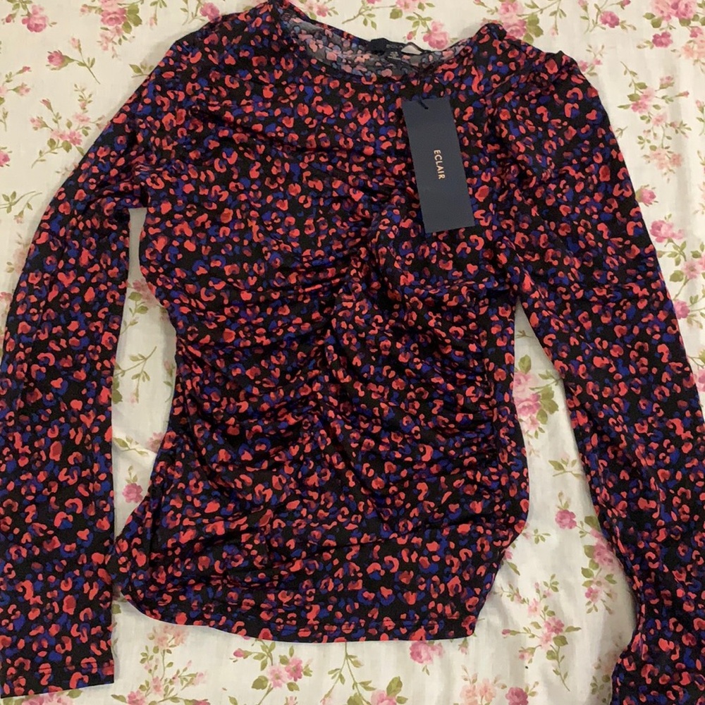 Eclair floral ruched top <3